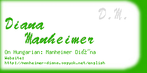 diana manheimer business card